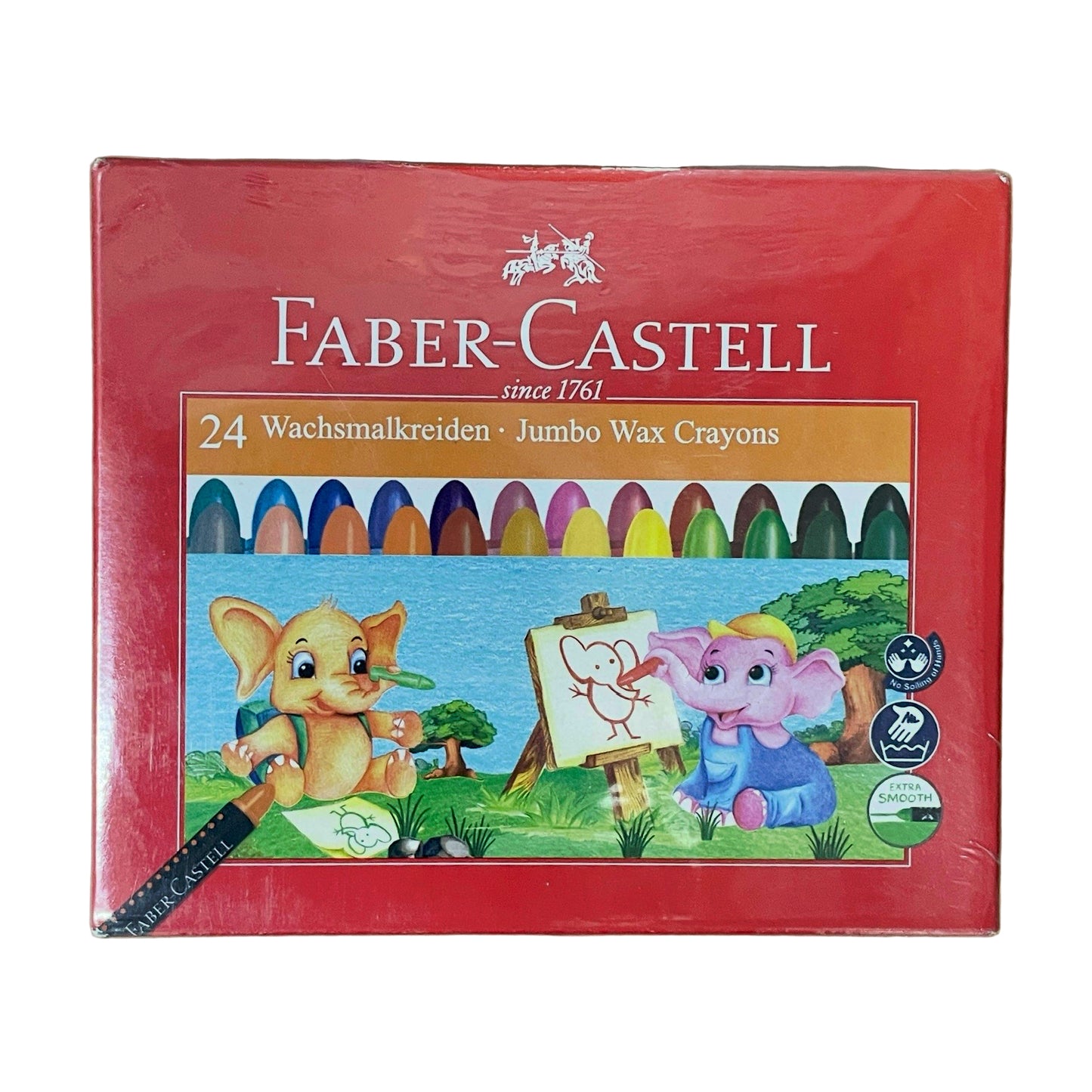 Faber-Castell 粗蠟筆 Jumbo Wax Crayons (24 色 colours)