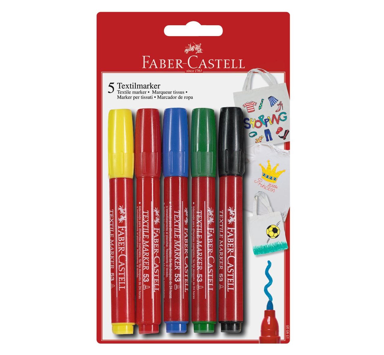 Faber-castell 布料記號筆套裝 T-shirt/ Textile marker set [5色 colours]