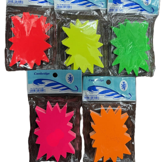 螢光爆炸咭 Fluorescent explosion shape Card [#101 | 25張 sheets]