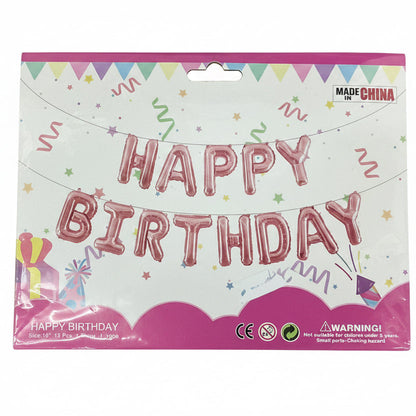 鋁膜生日字母氣球 Happy Birthday Balloon [14” |金gold / 銀silver / 粉紅 Pink / 彩色Assorted ]