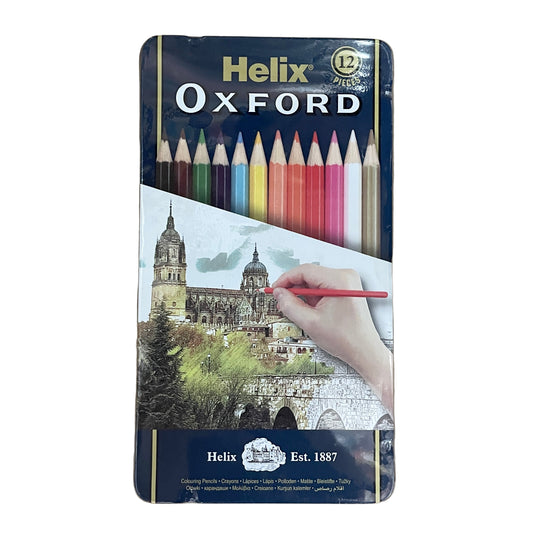Helix OXFORD 12色鐵盒木顏色筆 Coloured pencils 12 colours