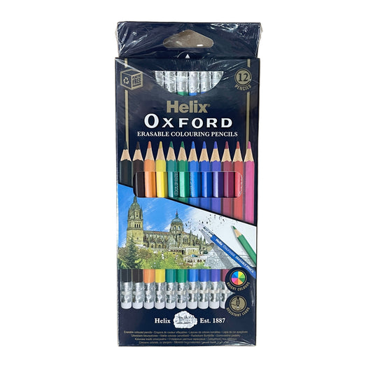 Helix OXFORD 12色擦得甩木顏色筆 Erasable coloured pencils 12 colours