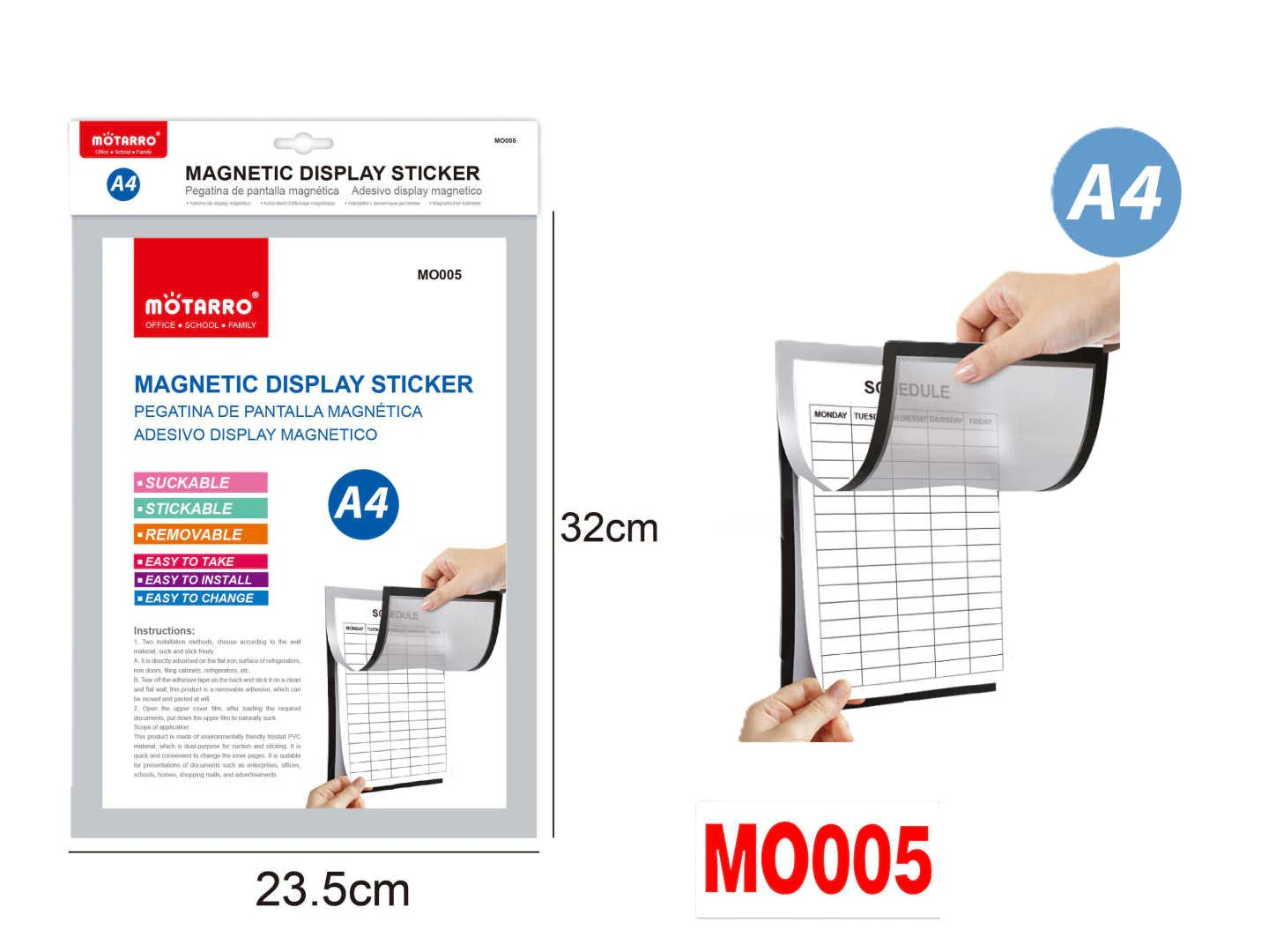 MOTARRO A4 磁力展示文件封套 Magnetic Display Cover [MO005]