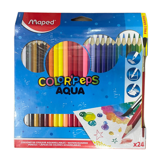 Maped COLOR'PEPS AQUA 水溶性水彩木顏色筆 Watercoloured pencils (24 色 colours)