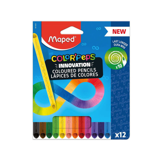 Maped COLOR'PEPS INNOVATION 用到盡無需刨顏色筆 Infinity PlastiClean Colored Pencils (12色 colours)