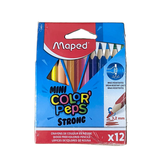 Maped MINI COLOUR'PEPS STRONG 迷你木顏色筆 Mini coloured pencils (12色 colours)