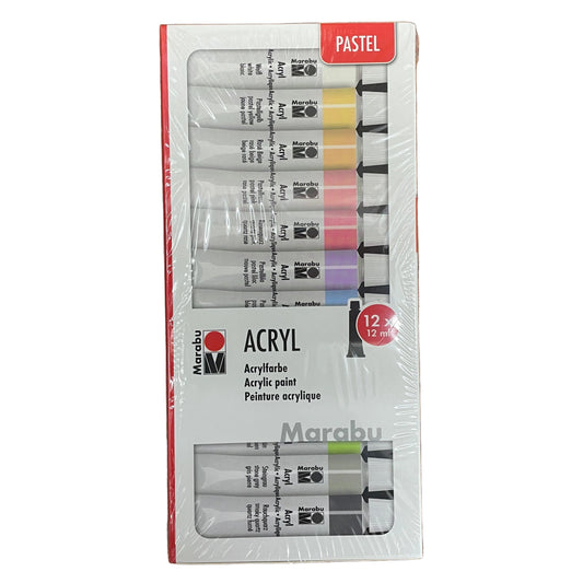 Marabu 亞加力顏料 Acrylic paint colours (12ml x 12 色 colours)