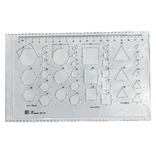 多形狀圖案繪圖模板 Multi-shape Drawing Template [六角形Hexagon + 圓形Circle + 正方形Square + 三角形Triangle]