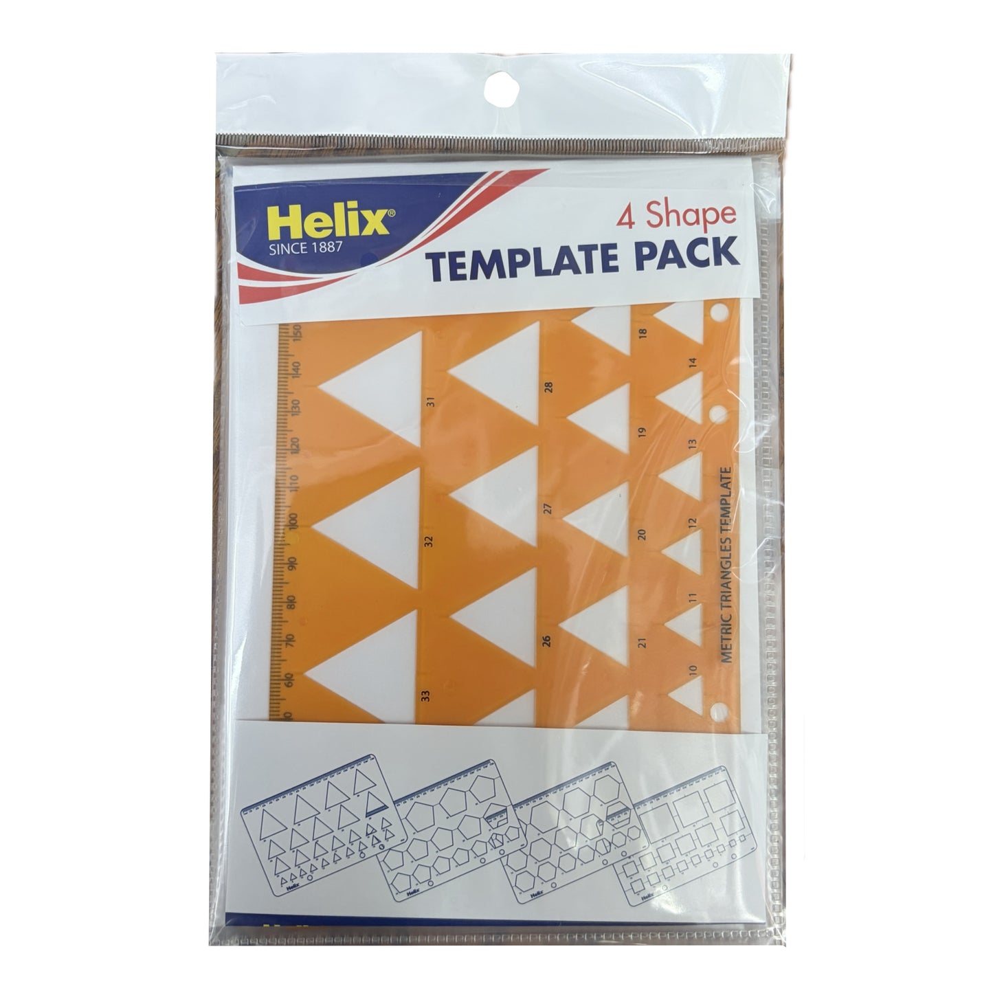 多形狀圖案繪圖模板套裝 Multi-shape Drawing Template Set [正方形 Square + 三角形 Triangle + 五邊形 Pentagon + 六角形 Hexagon]