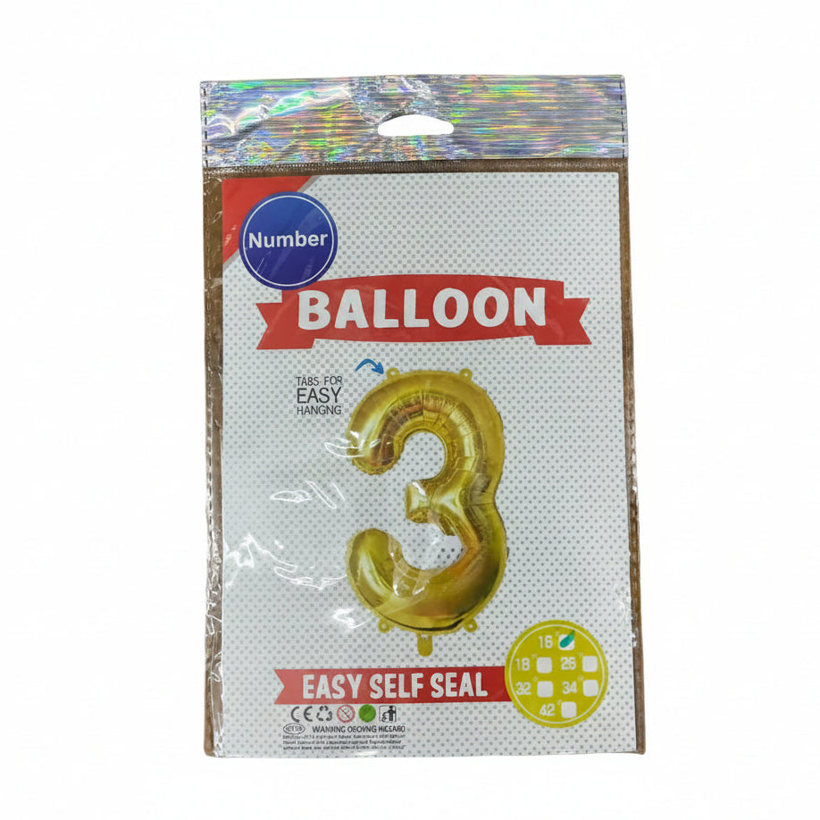 鋁膜數字氣球 Number Balloon [16” |金gold]