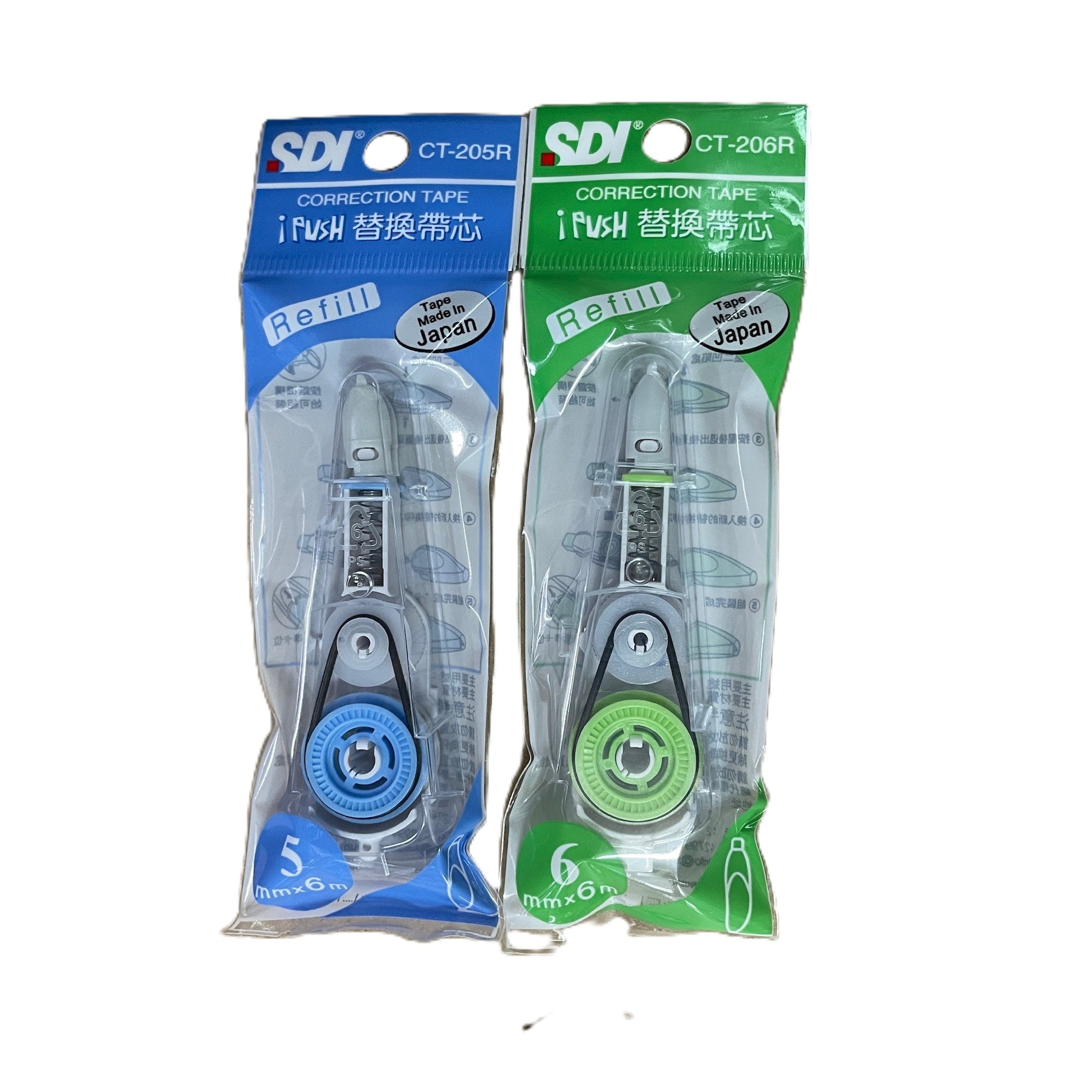 SDI iPUSH [CT-205R/ CT-206R] 5mm/6mm 輕按式塗改帶替芯 Correction Tape Refill