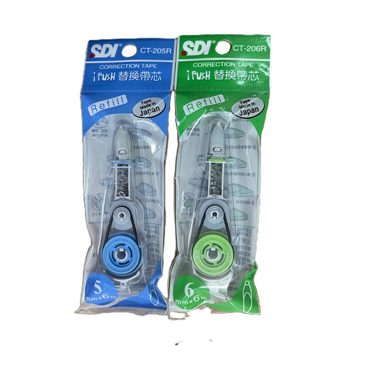 SDI iPUSH [CT-205R/ CT-206R] 5mm/6mm 輕按式塗改帶替芯 Correction Tape Refill