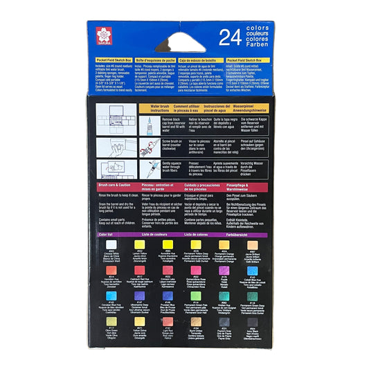 Sakura 水彩便攜套裝 Water colours pocket field sketch box (24色 colours)