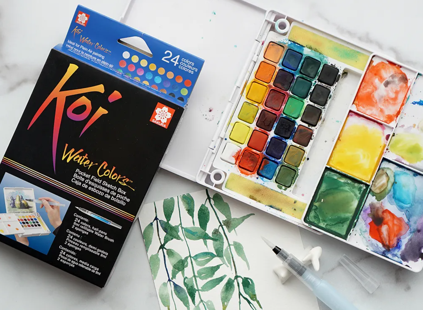 Sakura 水彩便攜套裝 Water colours pocket field sketch box (24色 colours)