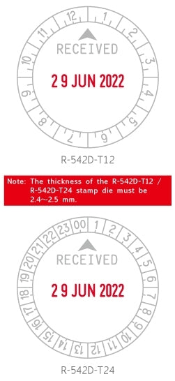 Shiny [S-R-542D-T12 / S-R-542D-T24] 圓型12 / 24小時日期回墨印 Time & Date stamp