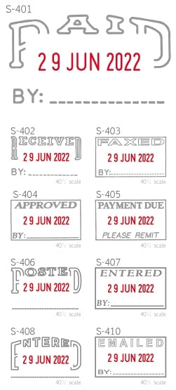 Shiny 雙色日期回墨印 Self-inking stamp (PAID/ RECEIVED/ FAXED/ APPROVED/ POSTED)