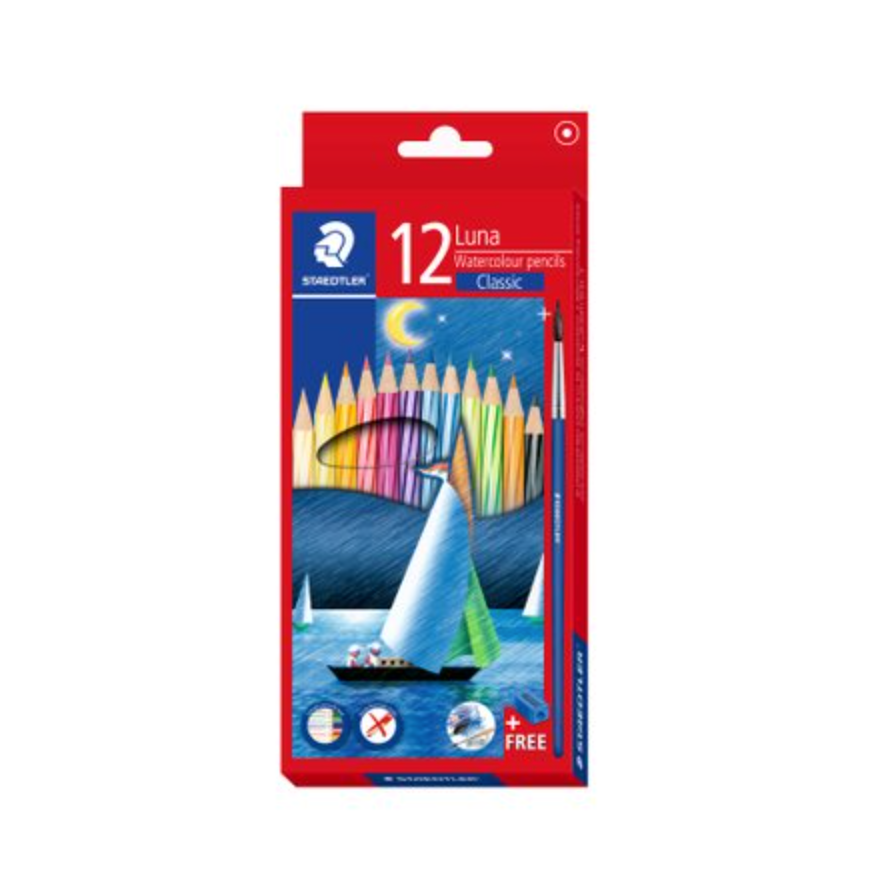 施德樓 Staedtler Luna 137 Classic 水溶性木顏色筆 Watercolour pencils (12 色 colours)