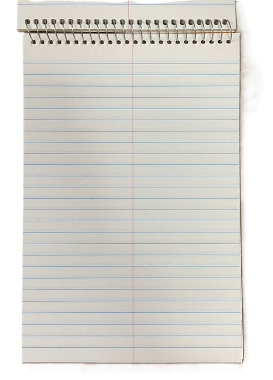 Steno Notes 線圈單行筆記簿 Single-lined Notebook -80 頁 pages [6"x9"]