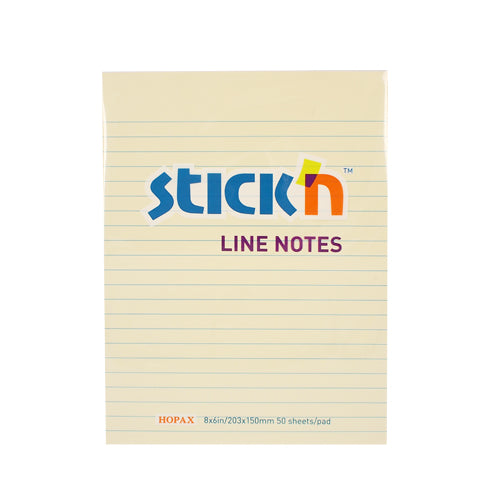 Stick'n 便條紙 Line notes [8" x 6"] 黃色-Yellow -[21038]