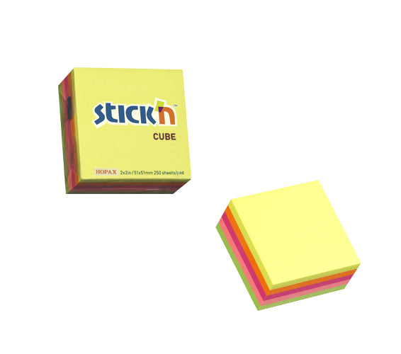 Stick'n 便條紙 Memo cube notes [2" x 2"] Neon Mixed -[21203]