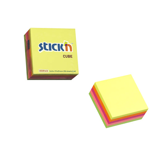 Stick'n 便條紙 Memo cube notes [2" x 2"] Neon Mixed -[21203]