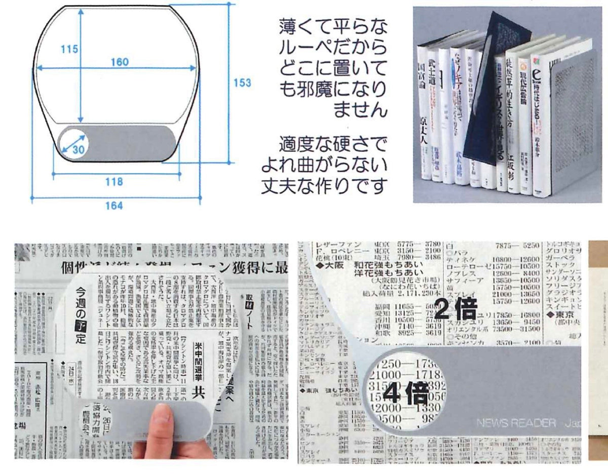 TERASAKI 放大片 News Reader Magnifying Sheet [2x/4x| 160 x 115mm | BN-2] 顏色隨機