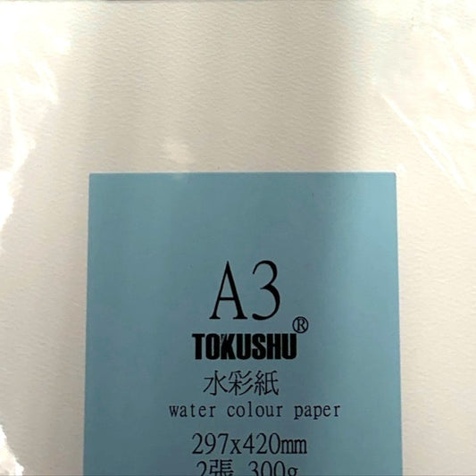 Tokushu 水彩畫紙 Watercolour Paper [300gsm | A3 | 2 Sheets]