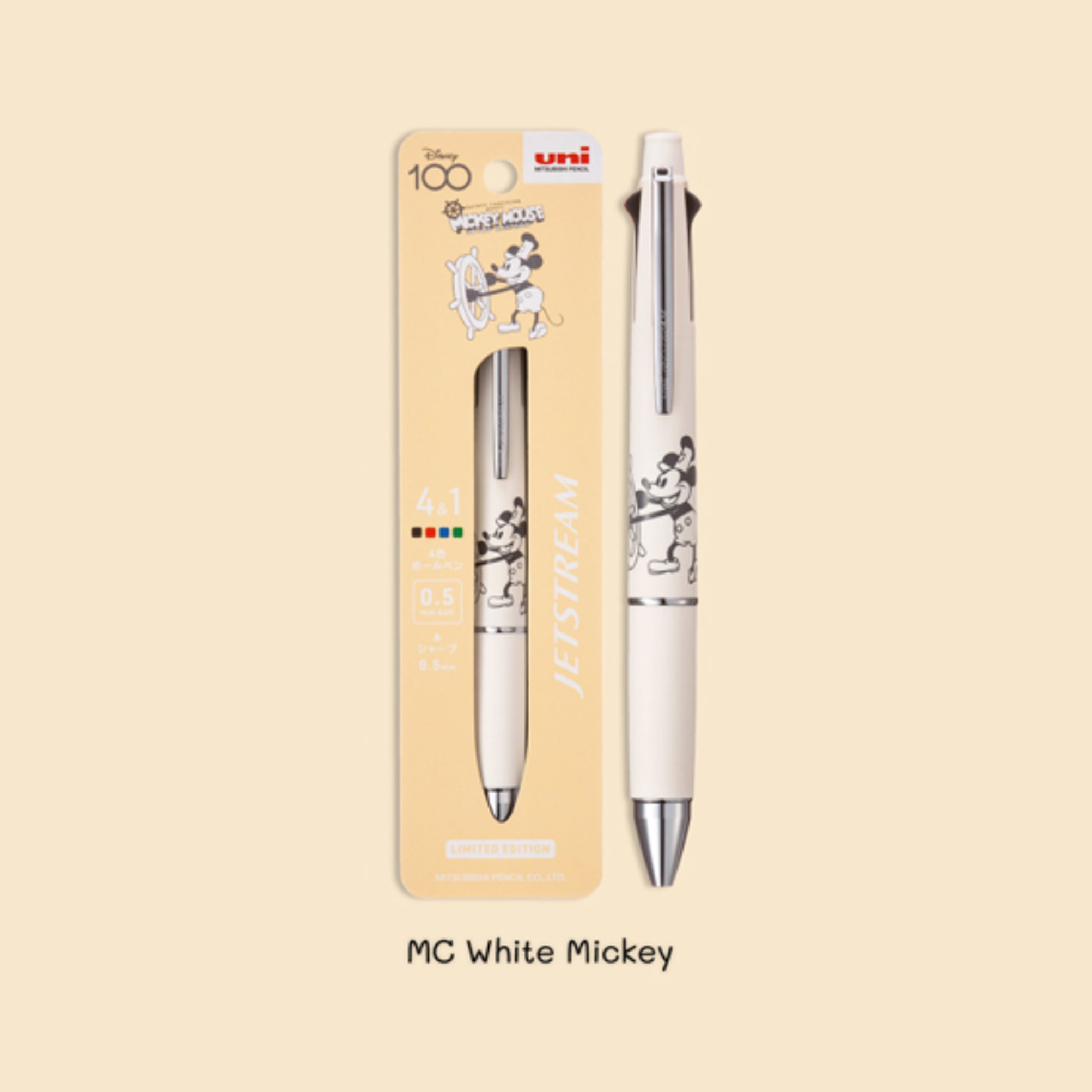 UNI  - 米奇老鼠 Mickey Mouse - JETSTREAM 4&1 四色原子筆 + 0.5mm鉛芯筆 Multicolour pen + Mechanical pencil