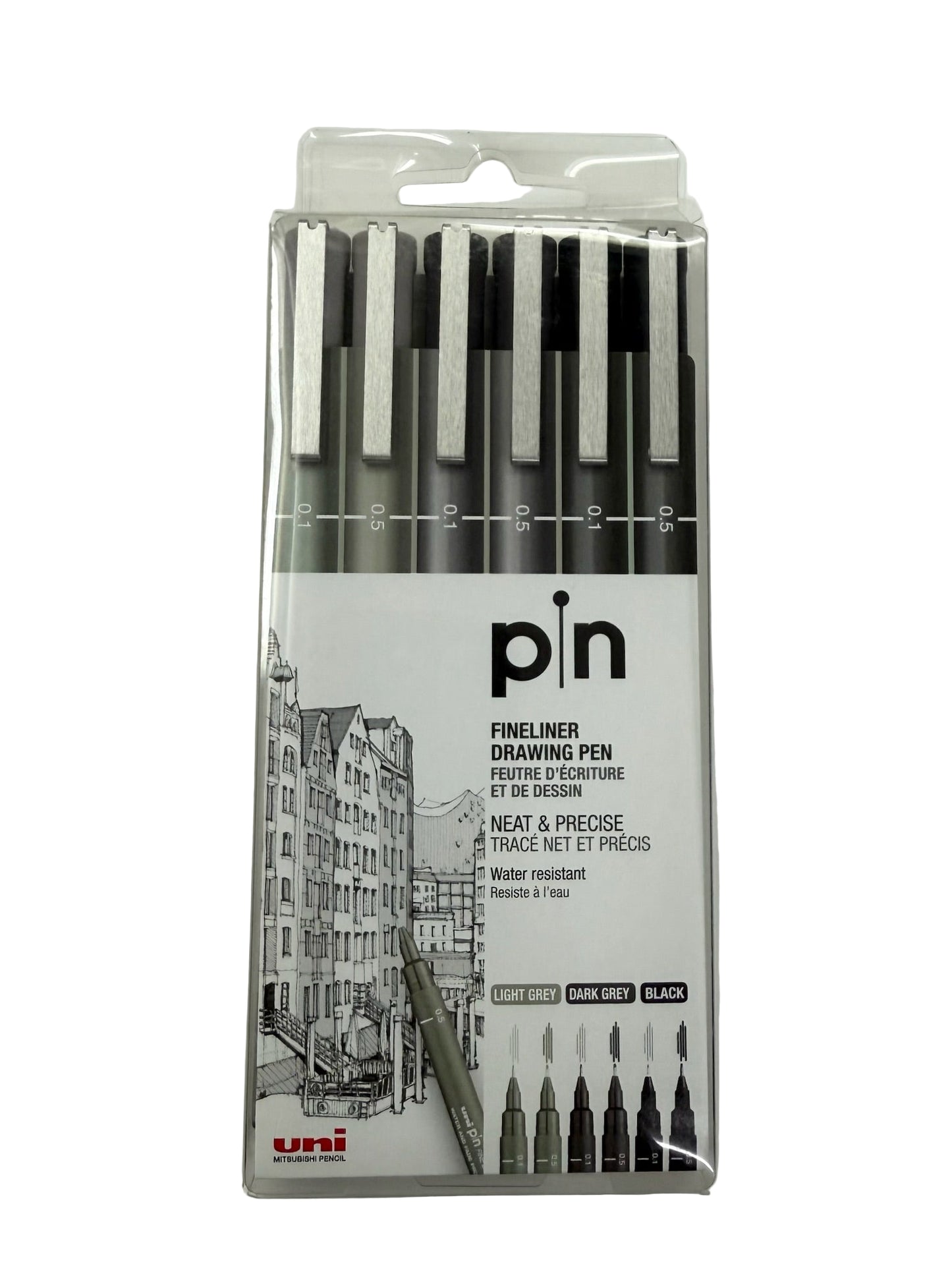 UNI - Pin 耐水性繪圖針筆套裝 Pigment Ink Fine Line Pen Set (3 / 6 支 pcs 裝 set)