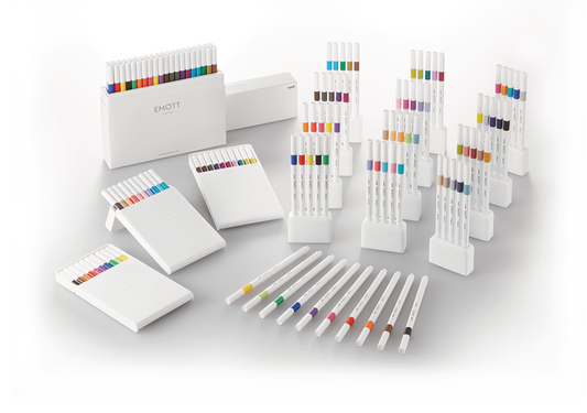 UNI EMOTT fine 0.4 耐水性顏色筆簽字筆5色套裝 Waterproof coloured fine pen 5-color set