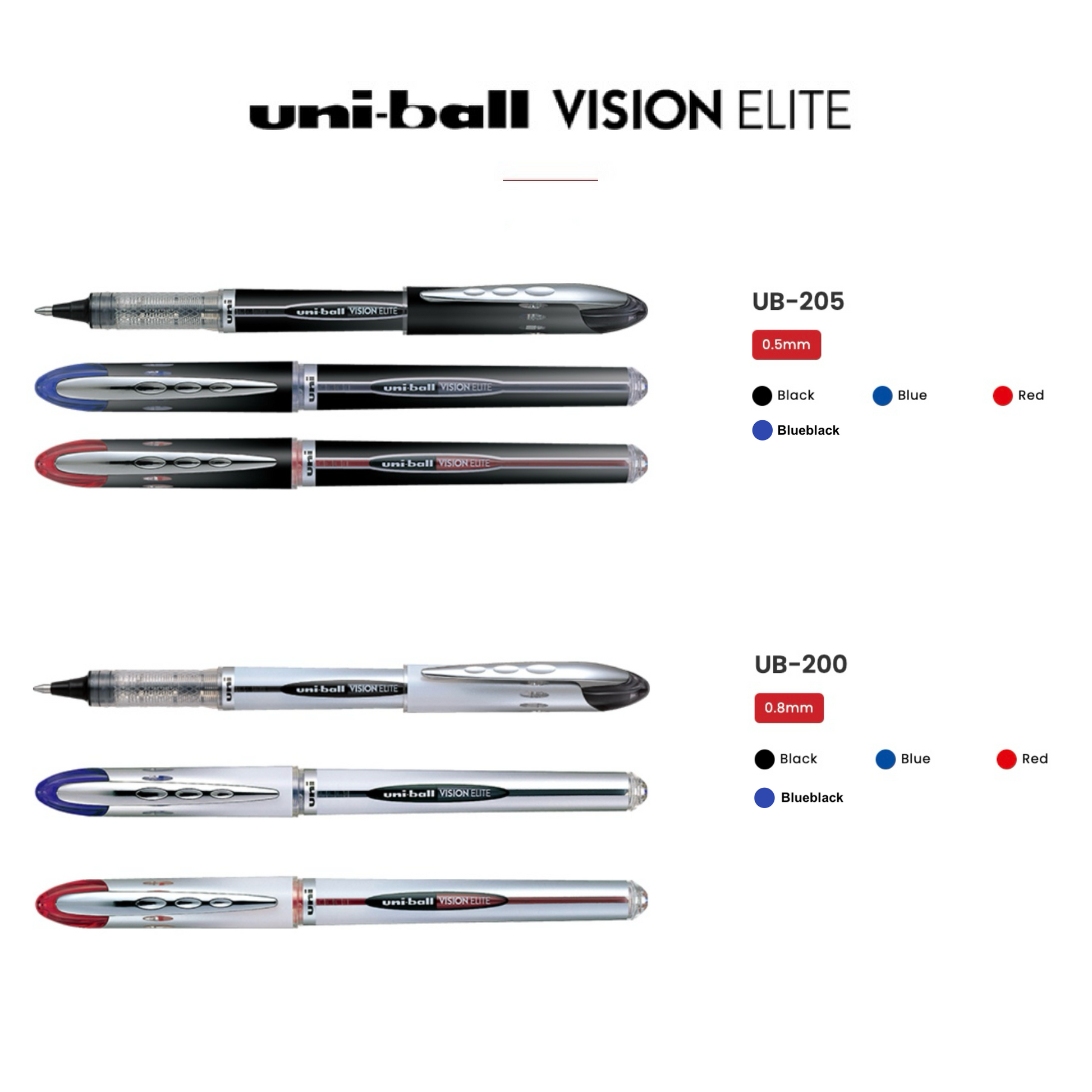 UNI uni-ball VISION ELITE [UB-205 (0.5mm) | UB-200 (0.8mm)] 走珠筆 Rollerball pen