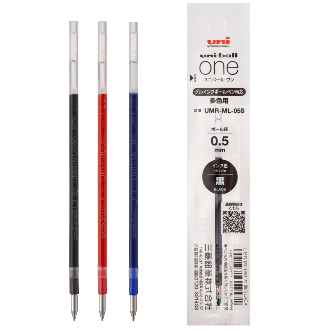 UNI uni-ball one 3 三色筆 替芯 Refill: UMR-ML-38S / UMR-ML-05S
