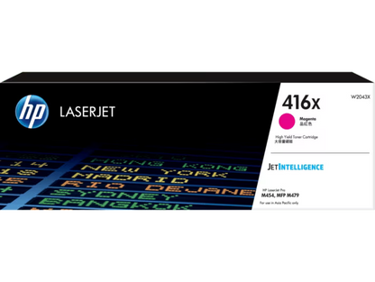 HP [416x] (W2040X/ W2041X/ W2042X/ W2043X) 原廠鐳射碳粉匣 LaserJet Toner Cartridge [黑色 Black/ 青色 Cyan/ 黃色 Yellow/ 品紅色 Magenta]