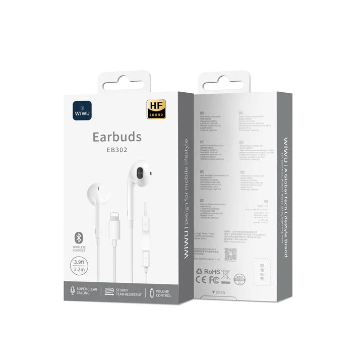 WIWU EB302 有線耳機 Wired earphone [Lightning- For Apple | 1.2m]