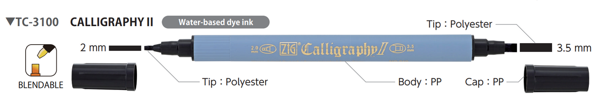 吳竹 ZIG Calligraphy [24 colour set |TC-3100-24V]