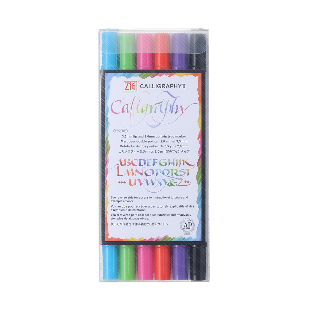ZIG Calligraphy [6 colour set |TC-3100-6V]