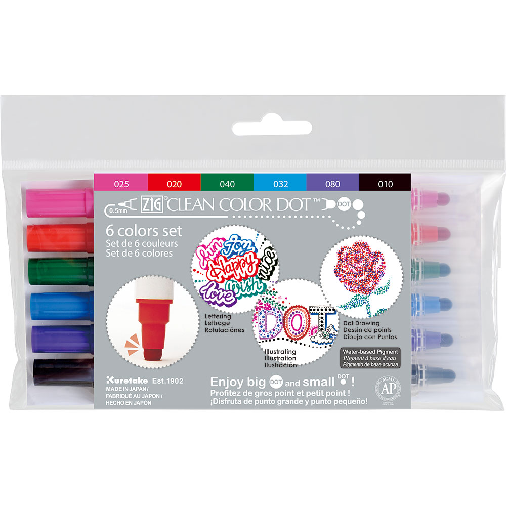 ZIG clean colour dot [6 colour set |TC-6100/6V]