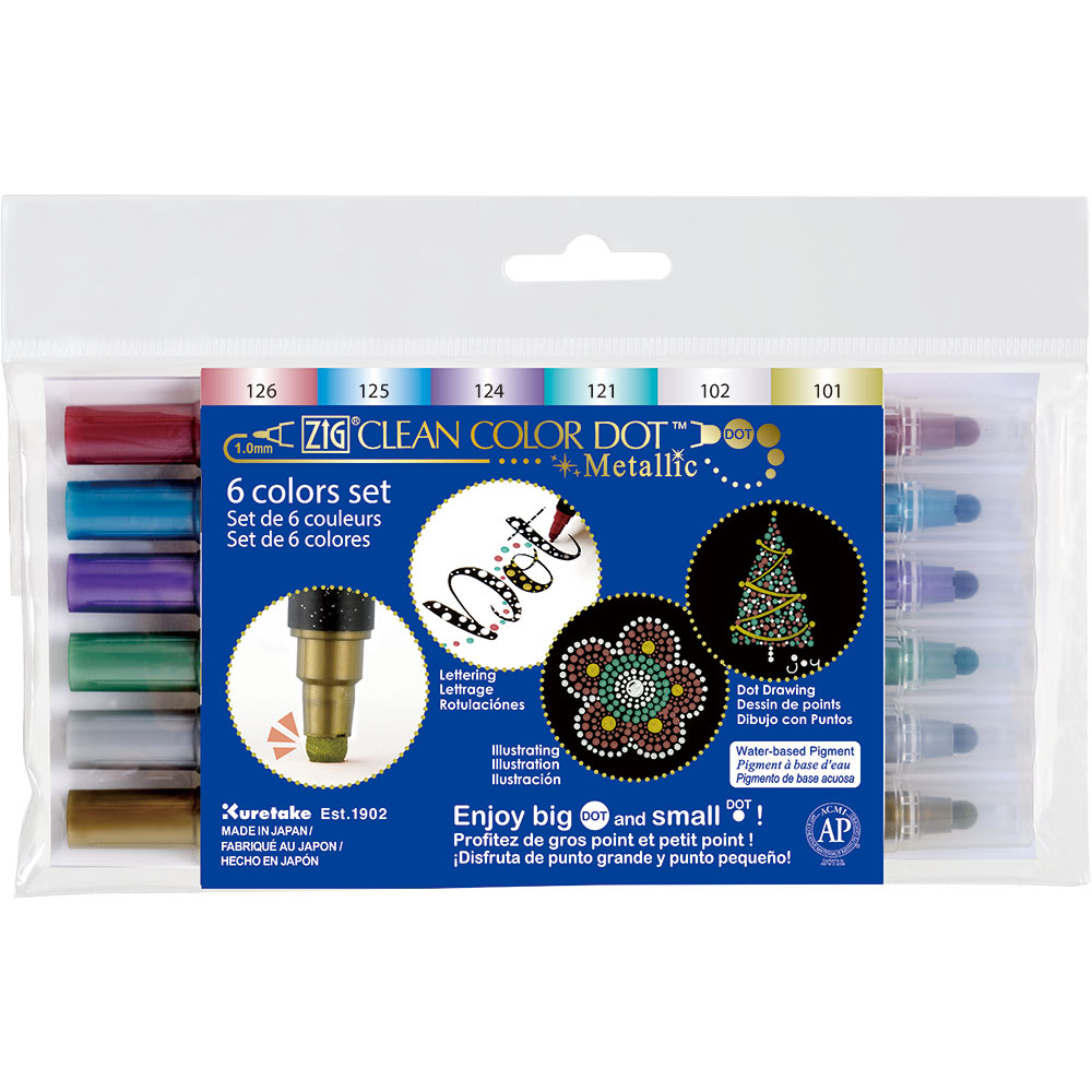 ZIG clean colour dot Metallic Colour [6 colour set |TC-8100/6V]