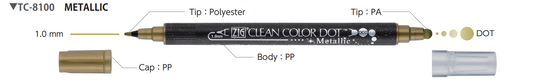吳竹 ZIG clean colour dot Metallic Colour [6 colour set |TC-8100/6V]