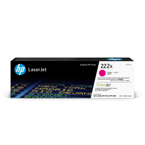 HP [222x] (W2220X/ W2221X/ W2222X/ W2223X) 原廠鐳射碳粉匣 LaserJet Toner Cartridge [黑色 Black/ 青色 Cyan/ 黃色 Yellow/ 品紅色 Magenta]
